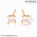 23594- Xuping Jewelry Fashion 18K Gold Plated Stud Pendientes con Square Zircon